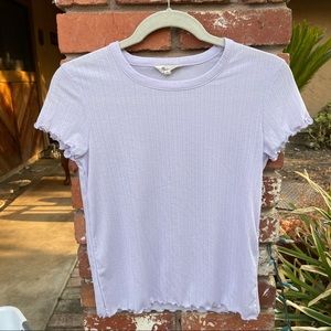 Madewell Lilac lettuce edge tee